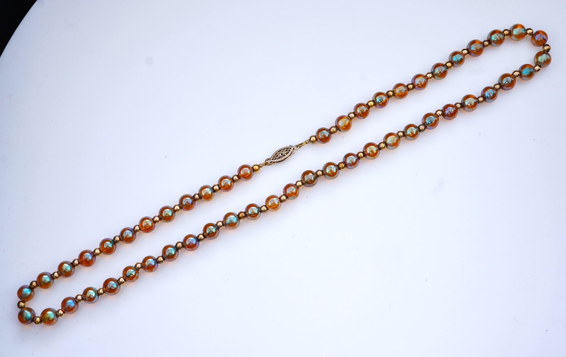 WMF (Wurttembergische Metallwarenfabrik), a 'Myra' glass bead necklace, circa 1930